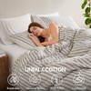 Madison Park Sage Green Striped Duvet Cover Set Queen, Linen Cotton Rayon(Grey)