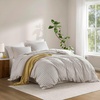 Madison Park Sage Green Striped Duvet Cover Set Queen, Linen Cotton Rayon(Grey)