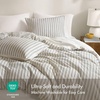 Madison Park Sage Green Striped Duvet Cover Set Queen, Linen Cotton Rayon(Grey)