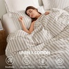 Madison Park Sage Green Striped Duvet Cover Set Queen, Linen Cotton Rayon(Tan)
