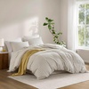 Madison Park Sage Green Striped Duvet Cover Set Queen, Linen Cotton Rayon(Tan)