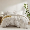 Madison Park Sage Green Striped Duvet Cover Set Queen, Linen Cotton Rayon(Tan)