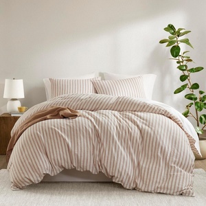 Madison Park Sage Green Striped Duvet Cover Set Queen, Linen Cotton Rayon(Terracotta)