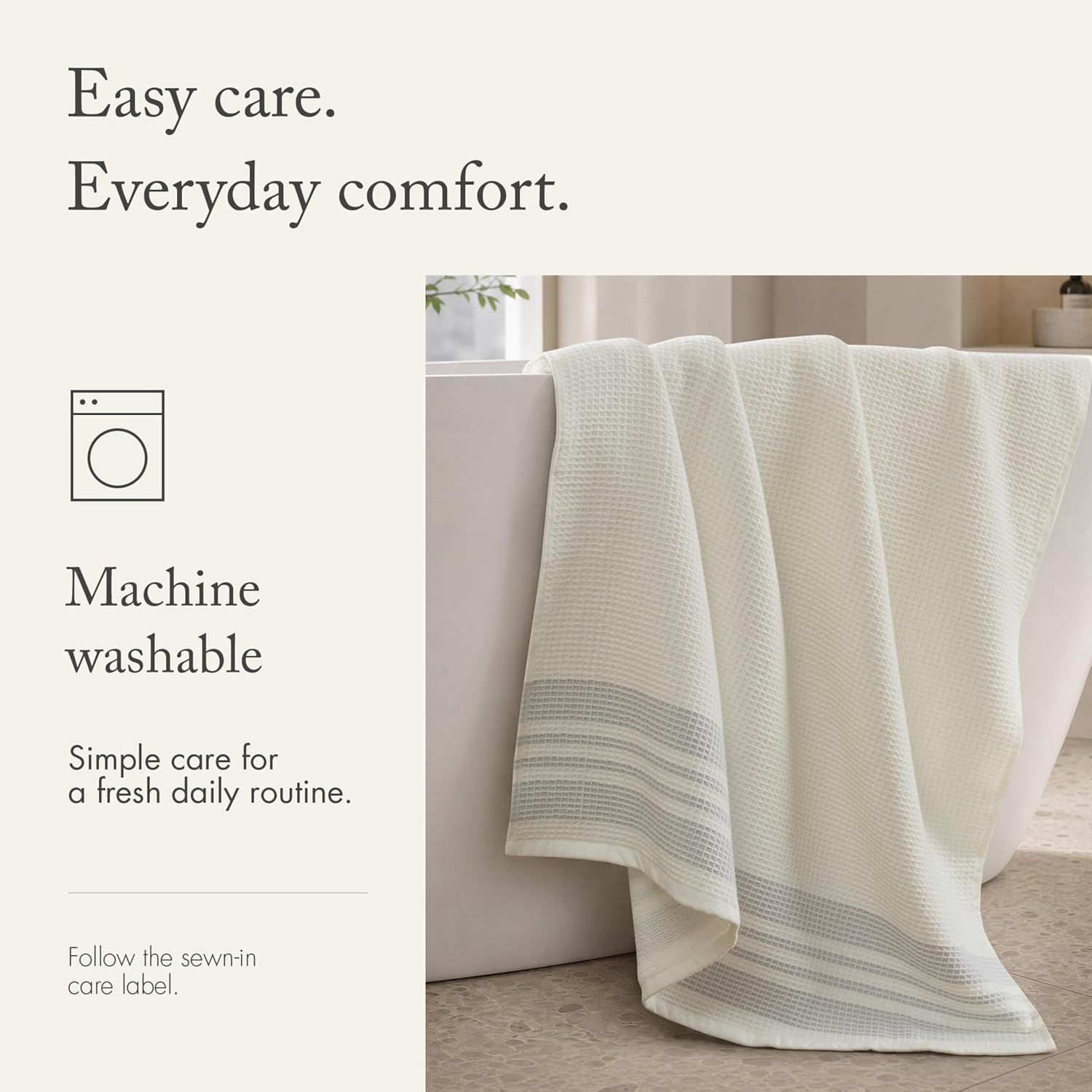image:imageMadison Park Millstreet Waffle Weave Bath Towel Set of 2 30 x 60 Gray