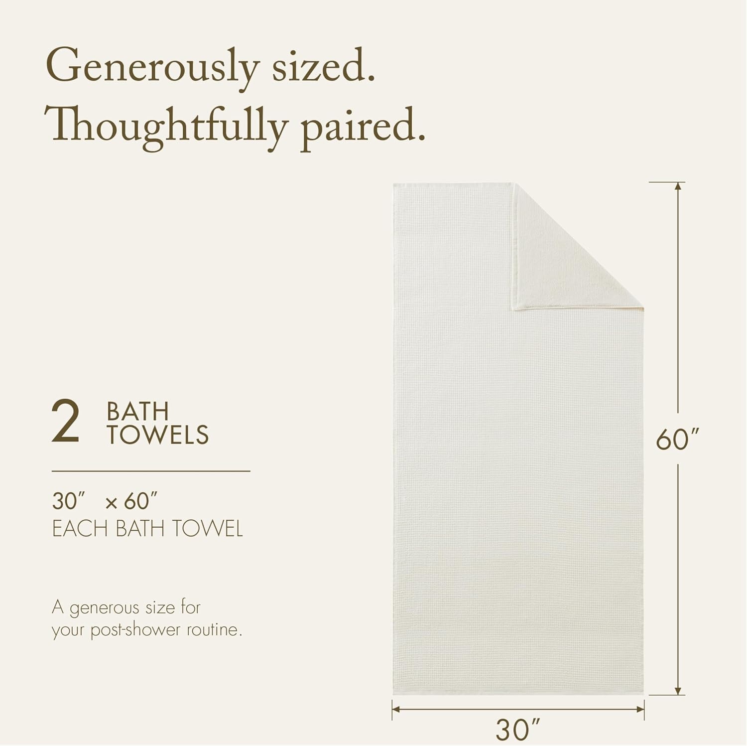 image:imageMadison Park Millstreet Waffle Weave Bath Towel Set of 2 30 x 60 White