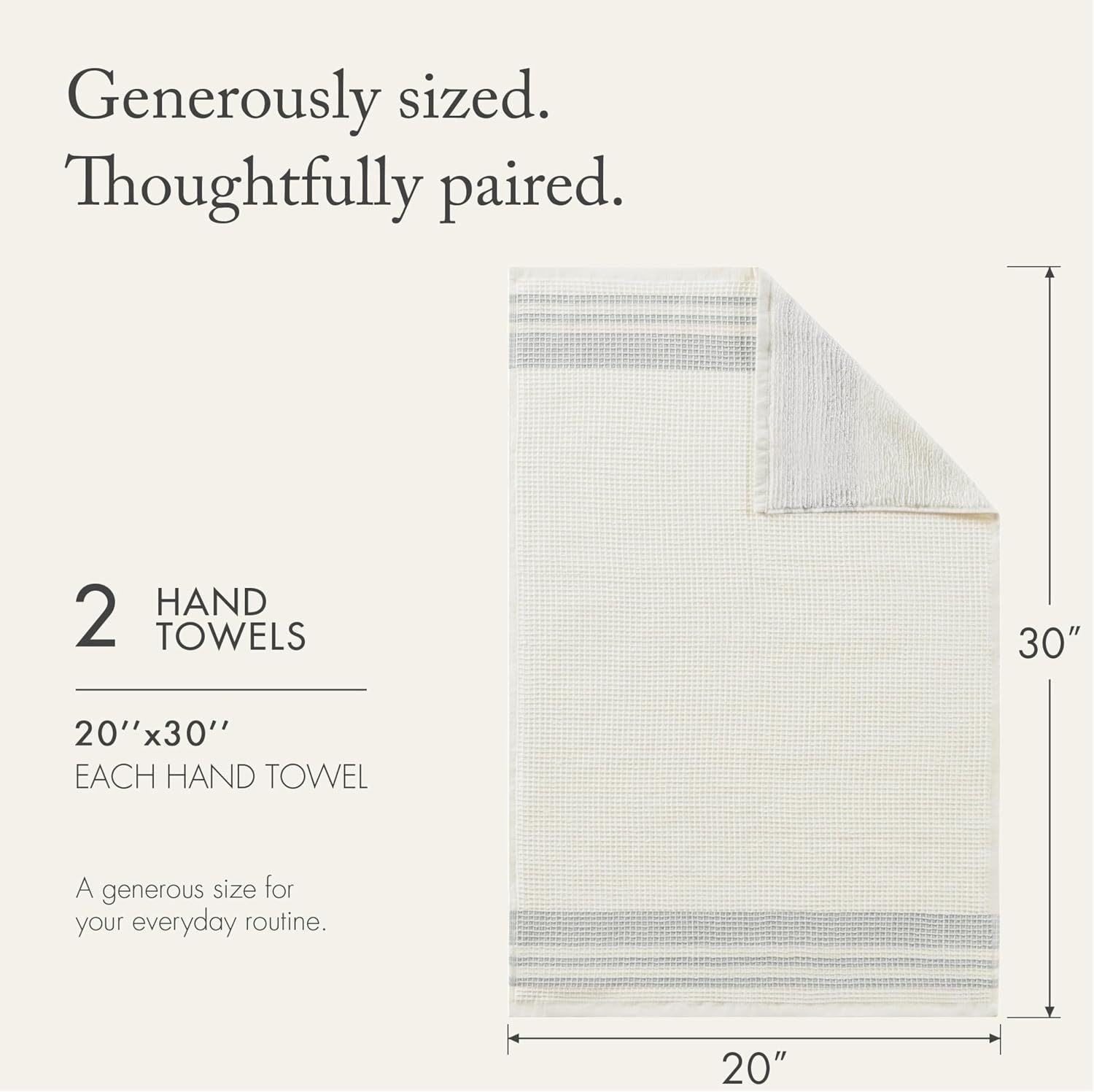 image:imageMadison Park Millstreet Waffle Weave Hand Towel Set of 2 20 x 30 Gray