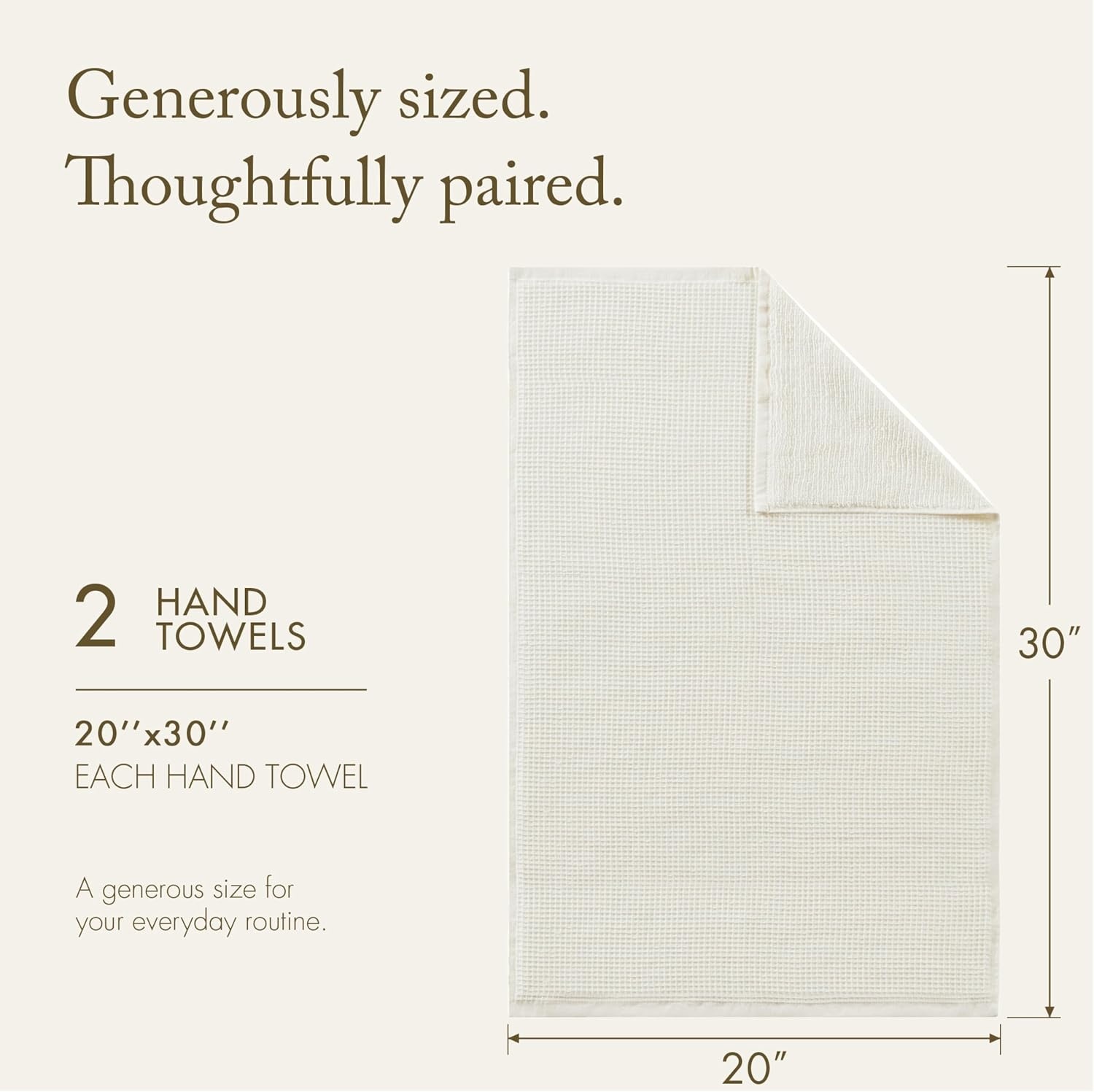 image:imageMadison Park Millstreet Waffle Weave Hand Towel Set of 2 20 x 30 White
