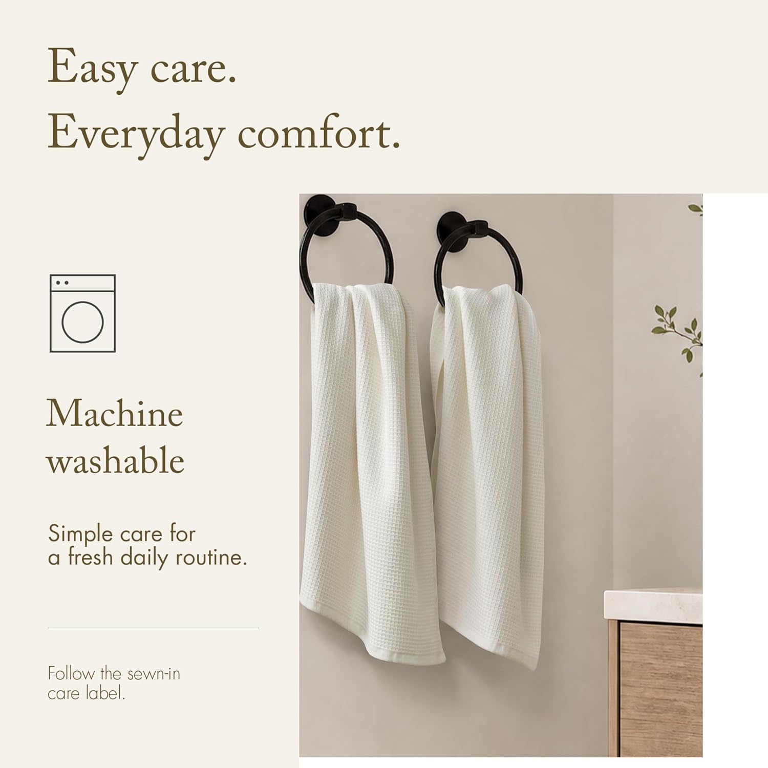 image:imageMadison Park Millstreet Waffle Weave Hand Towel Set of 2 20 x 30 White
