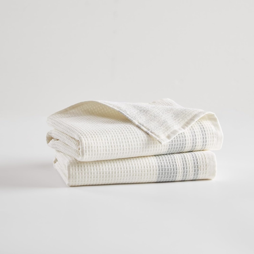 image:imageMadison Park Millstreet Waffle Weave Hand Towel Set of 2 20 x 30 Gray