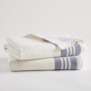 Madison Park Millstreet Waffle Weave Bath Towel Set of 2, 30 x 60, Navy
