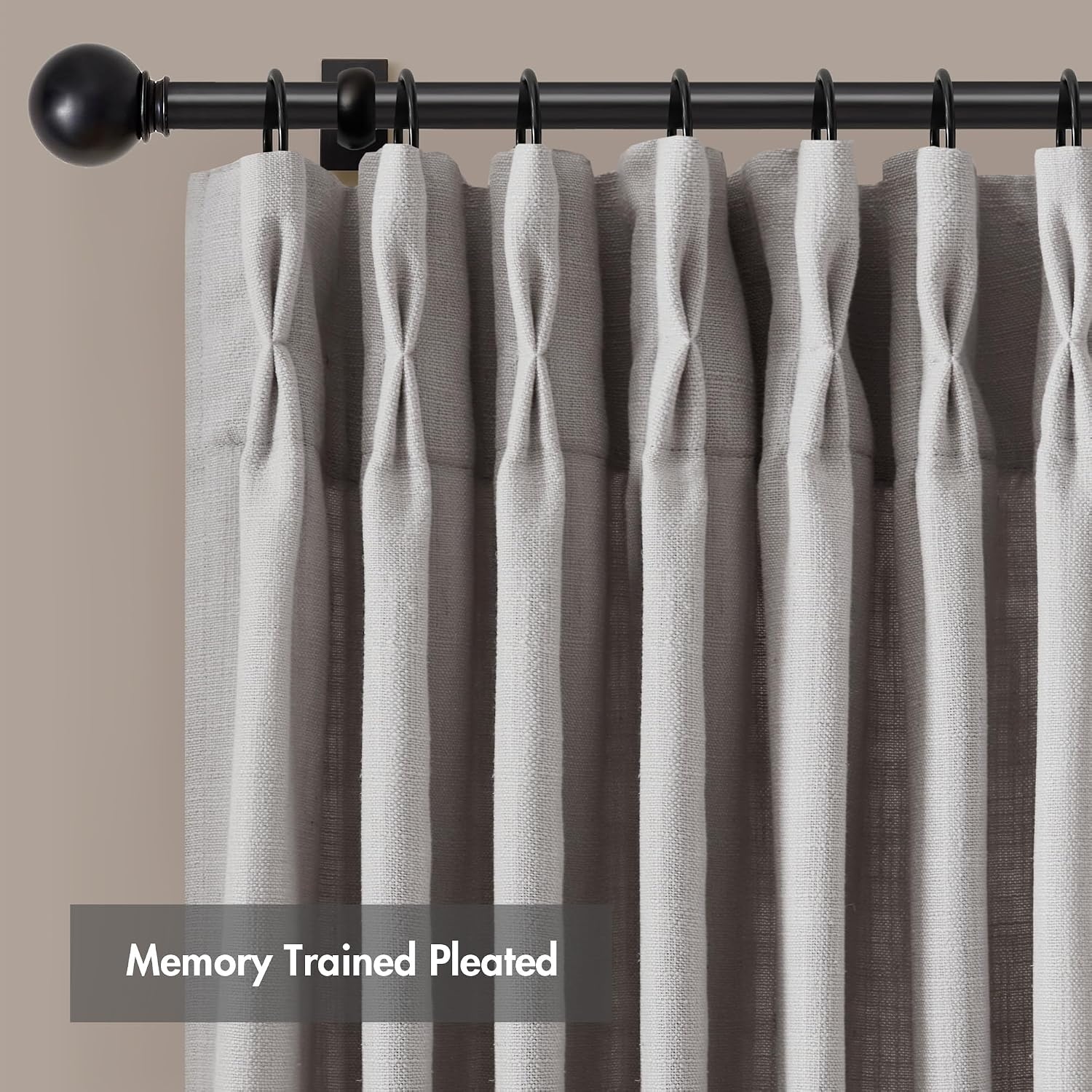 image:imageMadison Park Pinch Pleated Curtains Soft Light Filtering 2PK 40x96 WhiteGrey