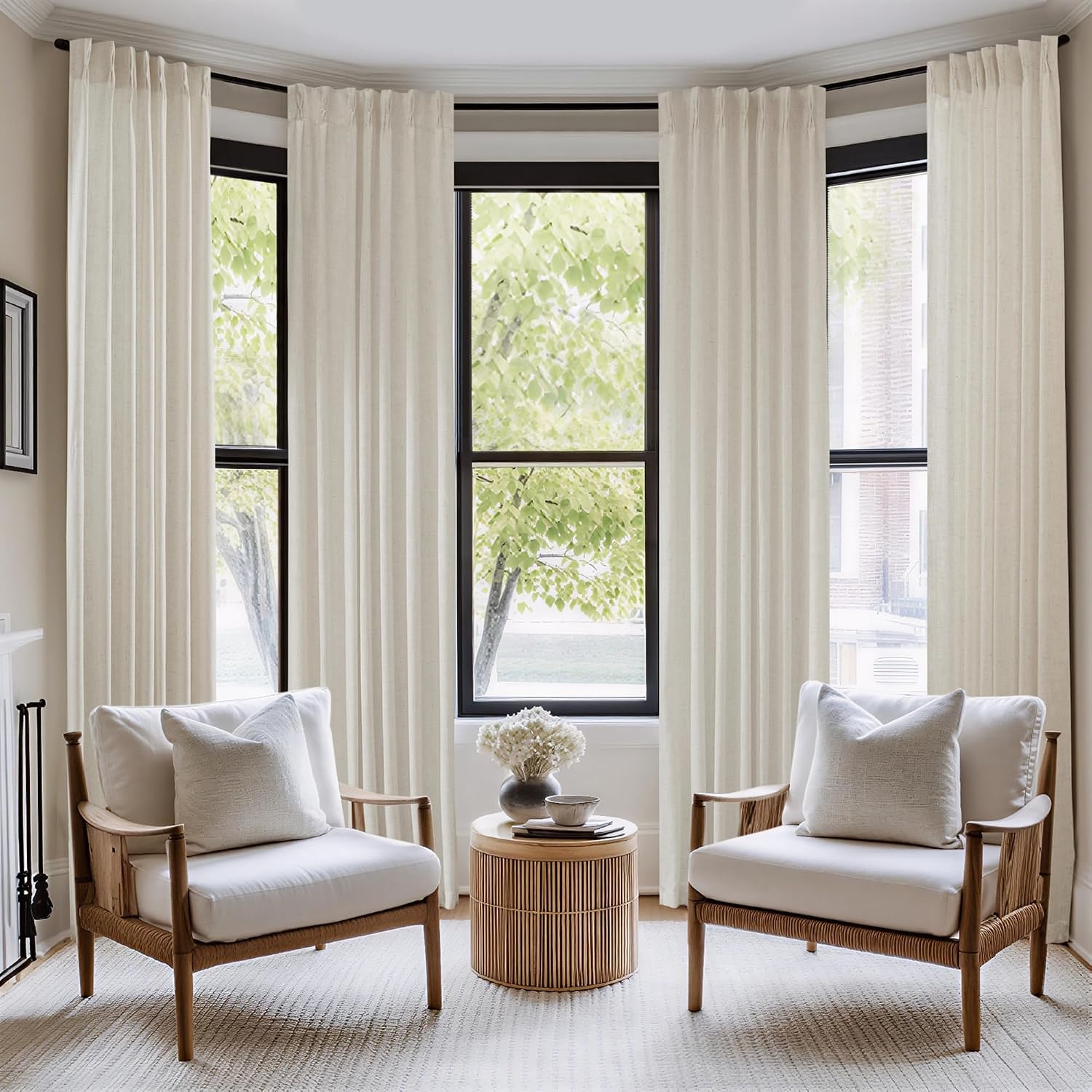image:imageMadison Park Pinch Pleated Curtains Soft Light Filtering 2PK 40x96 WhiteIvory