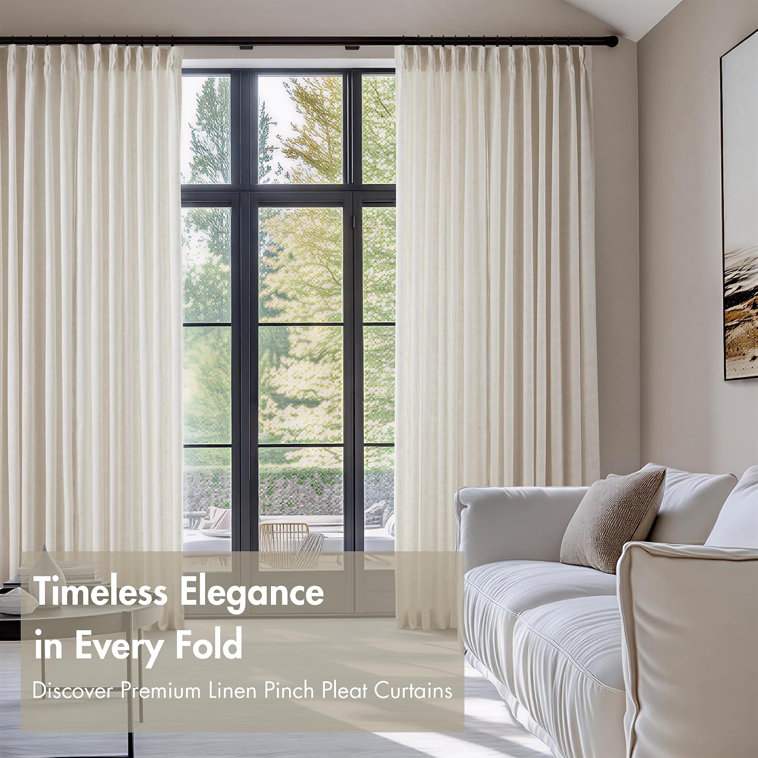 image:imageMadison Park Pinch Pleated Curtains Soft Light Filtering 2PK 40x96 WhiteIvory