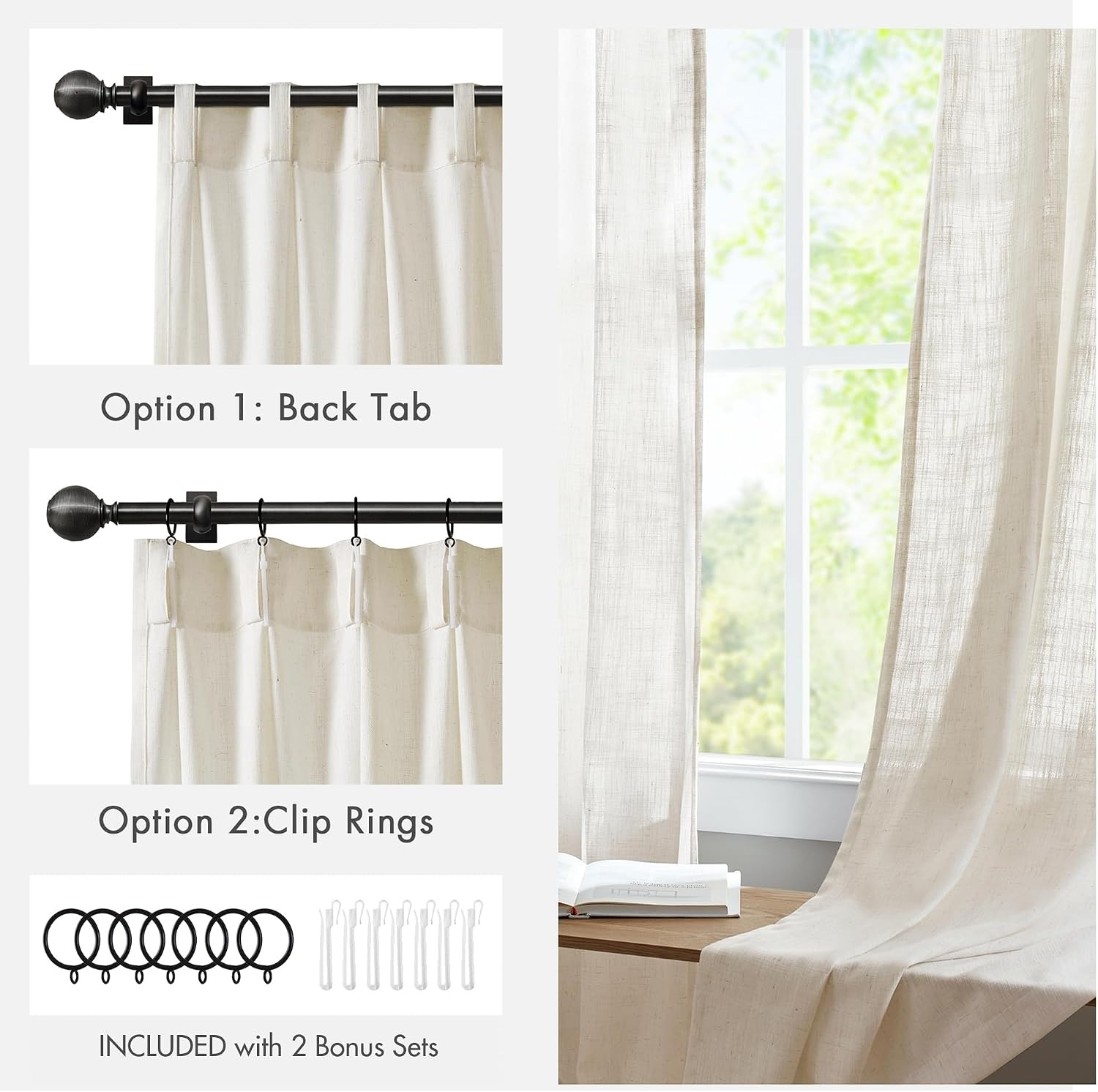 image:imageMadison Park Pinch Pleated Curtains Soft Light Filtering 2PK 40x96 WhiteIvory