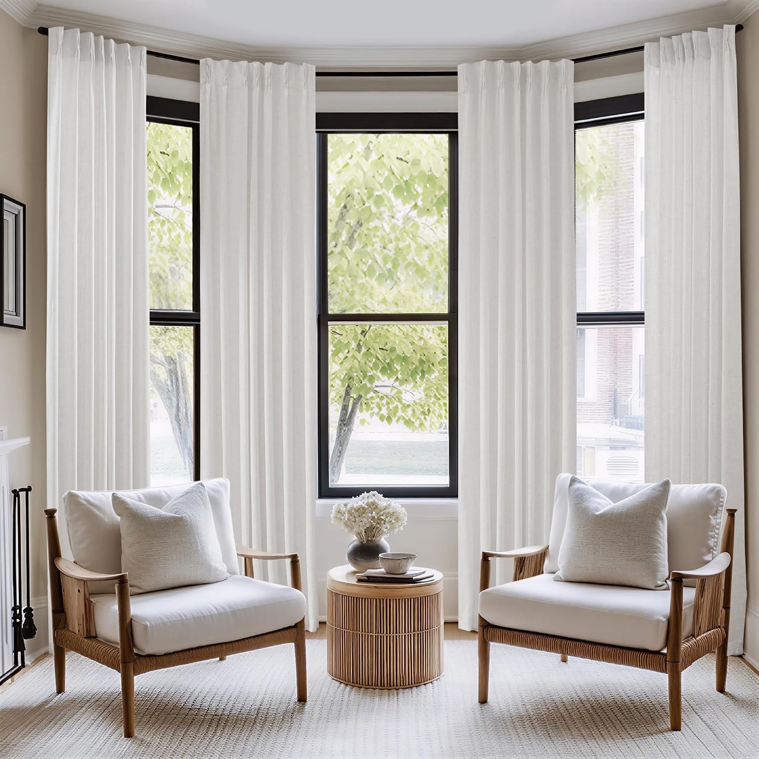 image:imageMadison Park Pinch Pleated Curtains Soft Light Filtering 2PK 40x96 WhiteWhite
