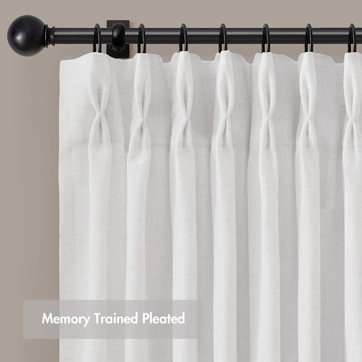 image:imageMadison Park Pinch Pleated Curtains Soft Light Filtering 2PK 40x96 WhiteWhite