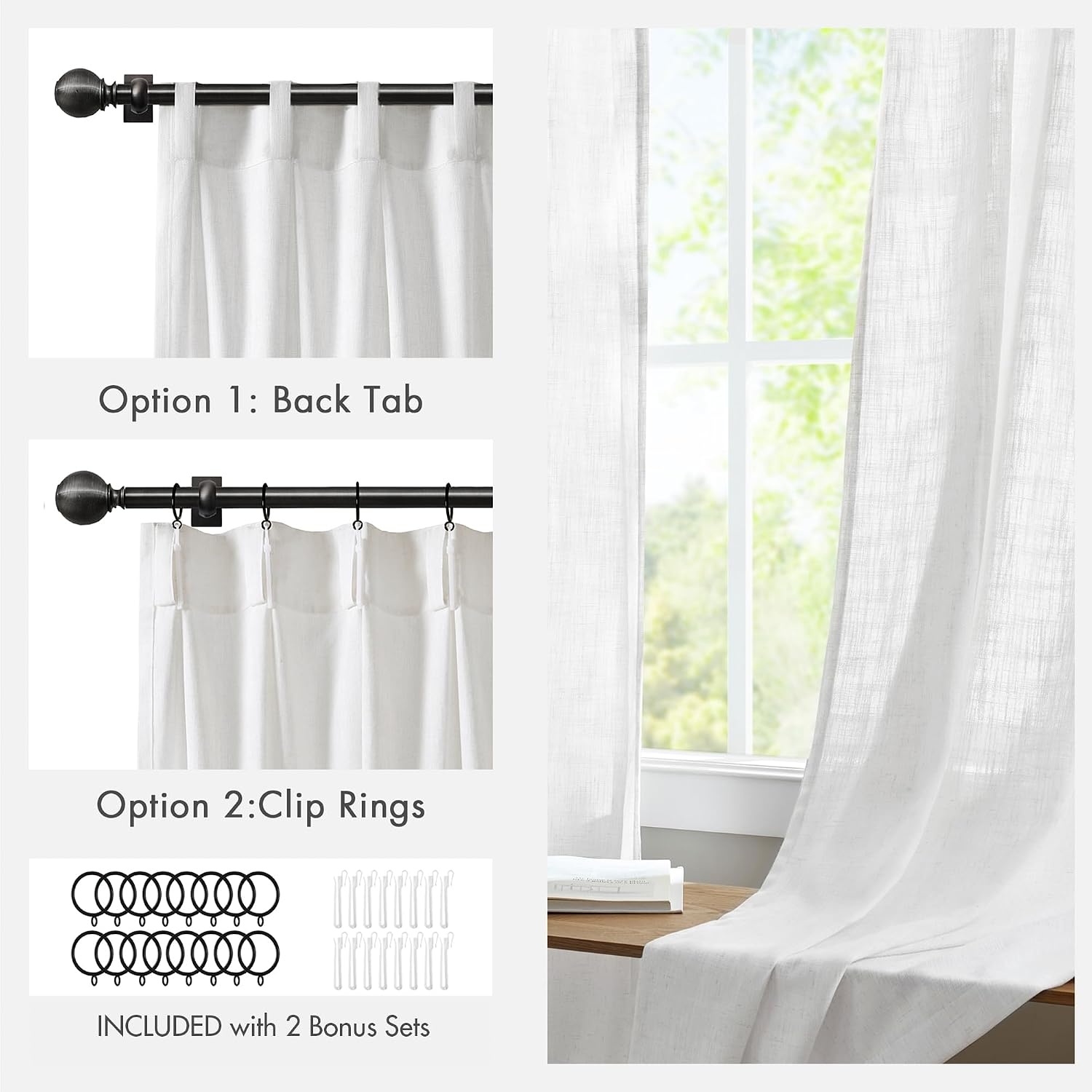 image:imageMadison Park Pinch Pleated Curtains Soft Light Filtering 2PK 40x96 WhiteWhite