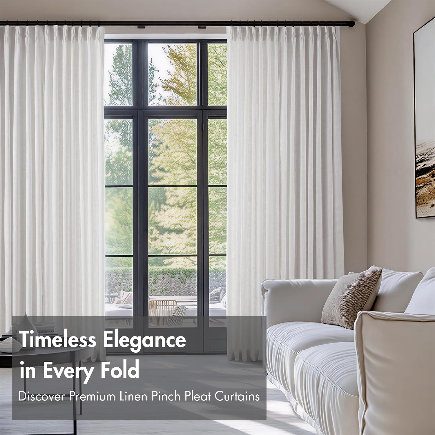 image:imageMadison Park Pinch Pleated Curtains Soft Light Filtering 2PK 40x96 WhiteWhite