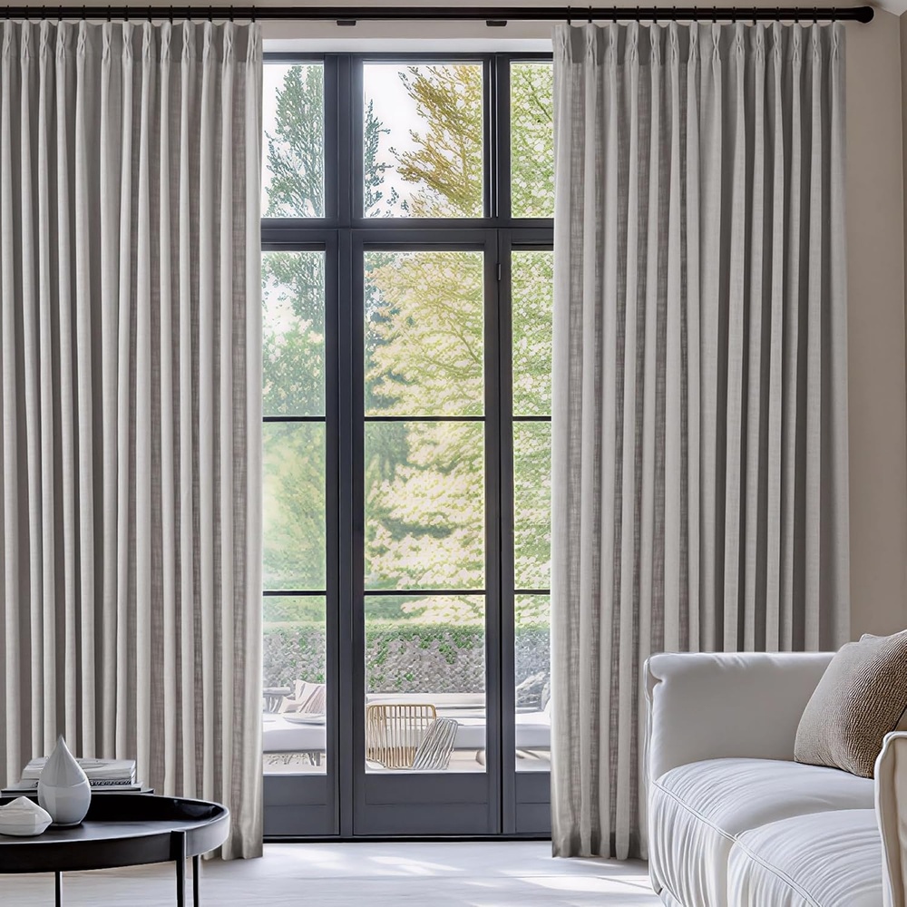 image:imageMadison Park Pinch Pleated Curtains Soft Light Filtering 2PK 40x96 WhiteGrey