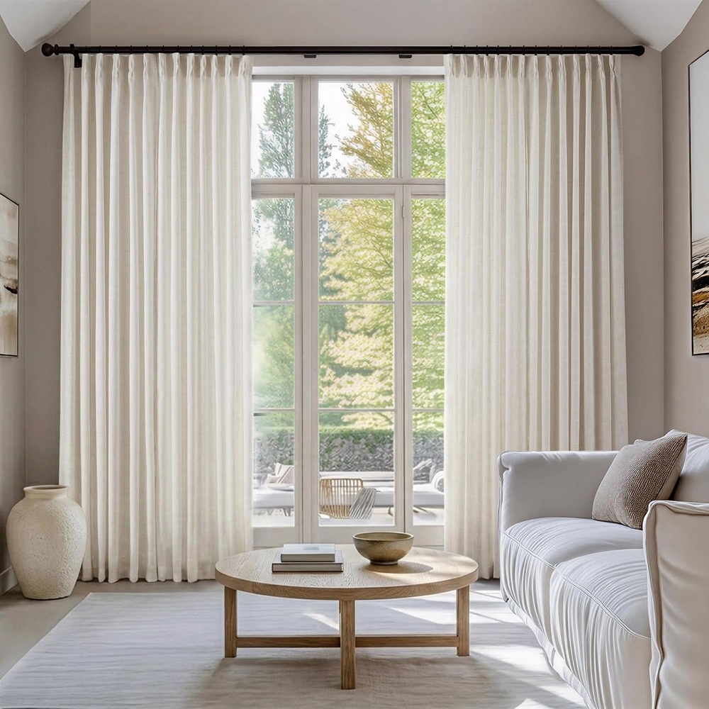 image:imageMadison Park Pinch Pleated Curtains Soft Light Filtering 2PK 40x96 WhiteIvory
